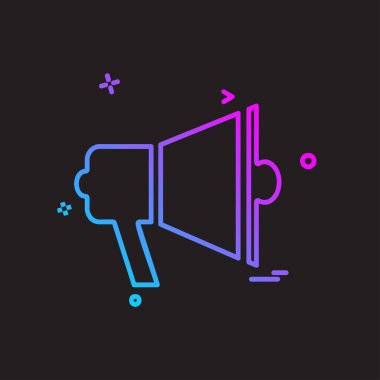 Hoparlör simgesi tasarım, renkli vektör çizim 