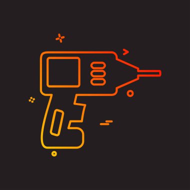 Çalışma araçlar simgesi tasarım, renkli vektör çizim 