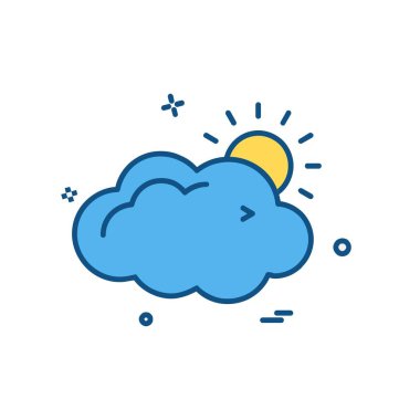 Bulut simgesi tasarım, renkli vektör çizim