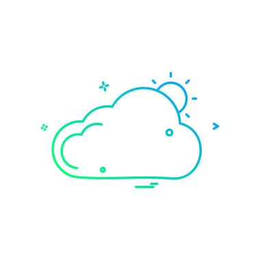 Bulut simgesi tasarım, renkli vektör çizim