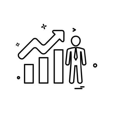 İş grafiği düz simge vektör çizim 