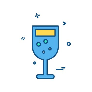 İçki simgesi tasarım, renkli vektör çizim 