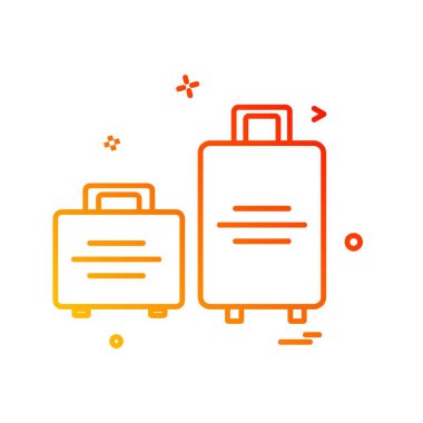 Seyahat çanta simge tasarlamak vektör