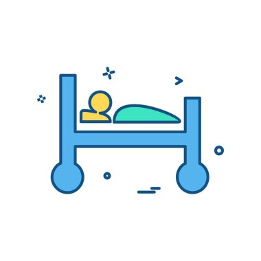 Yatak simgesi tasarımı vektör çizimi 