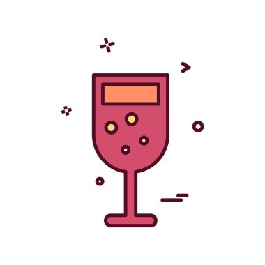 İçki simgesi tasarım, renkli vektör çizim 