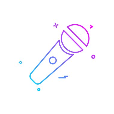 Mikrofon simgesi tasarım, renkli vektör çizim