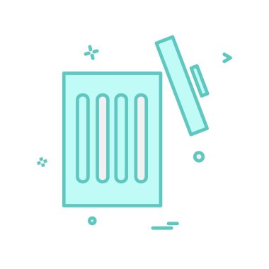 Çöp kutusu simgesi tasarım, renkli vektör çizim