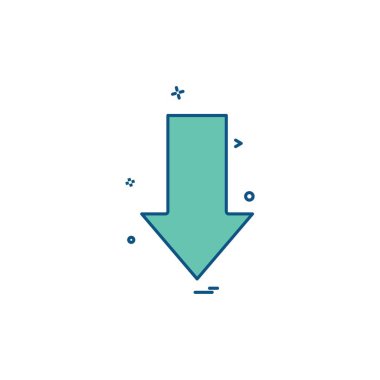 ok aşağı simge vektör tasarımı