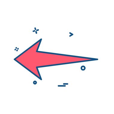 Sol ok simgesi tasarım vektörü