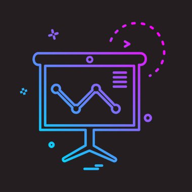 İş grafiği düz simge vektör çizim 