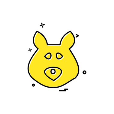 Ayı simgesi tasarım, renkli vektör çizim