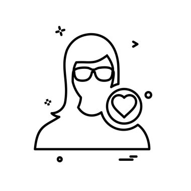 Kadın avatar simge tasarlamak vektör