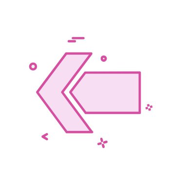 Sol ok simgesi tasarım vektörü