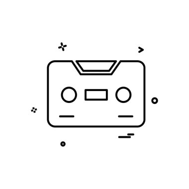 Casette simge tasarım vektörü