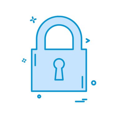 kilit düz simge vektör çizim 