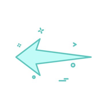 Sol ok simgesi tasarım vektörü