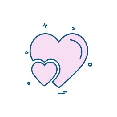 Kalp simgesi tasarım, Sevgililer günü için vektör çizim