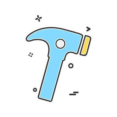 Donanım aracı simgesi tasarım, renkli vektör çizim 