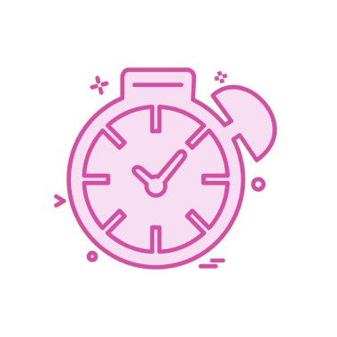 saat düz ikon vektör illüstrasyonu 