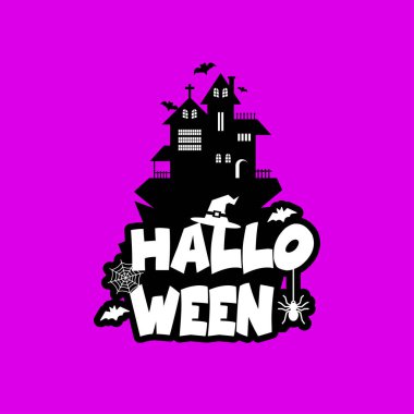 Cadılar Bayramı tasarım tipografi ve koyu arka plan vektör çizim ile