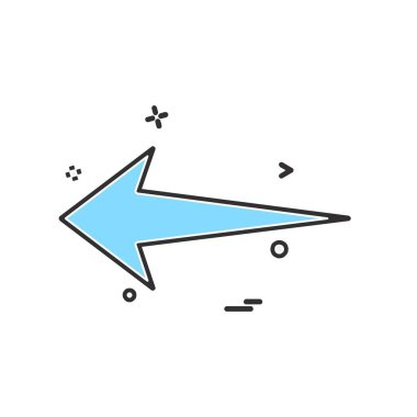 Sol ok simgesi tasarım vektörü