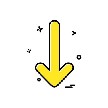 Aşağı ok simgesi tasarım vektörü