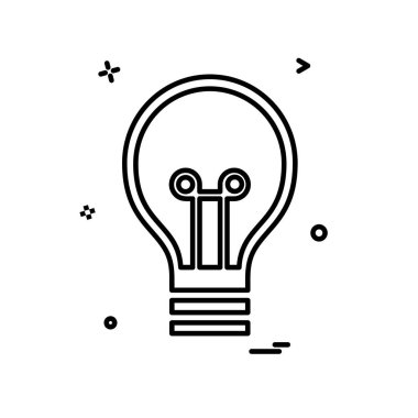 Ampul simgesi tasarım, renkli vektör çizim