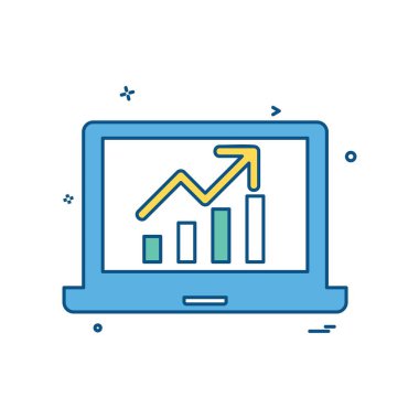 Dizüstü grafik simge tasarlamak vektör 