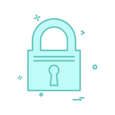 kilit düz simge vektör çizim 