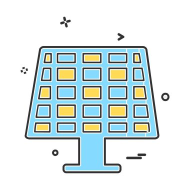 Güneş paneli simge tasarım vektörü