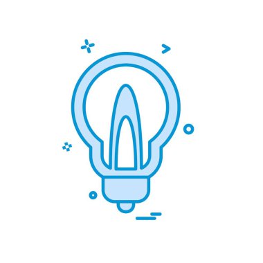 Ampul simgesi tasarım, renkli vektör çizim