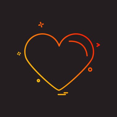 Kalp simgesi tasarım, Sevgililer günü için vektör çizim