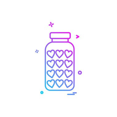 Kalp simgesi tasarım, Sevgililer günü için vektör çizim