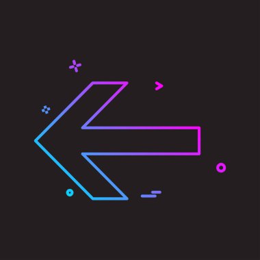 Sol ok simgesi tasarım vektörü