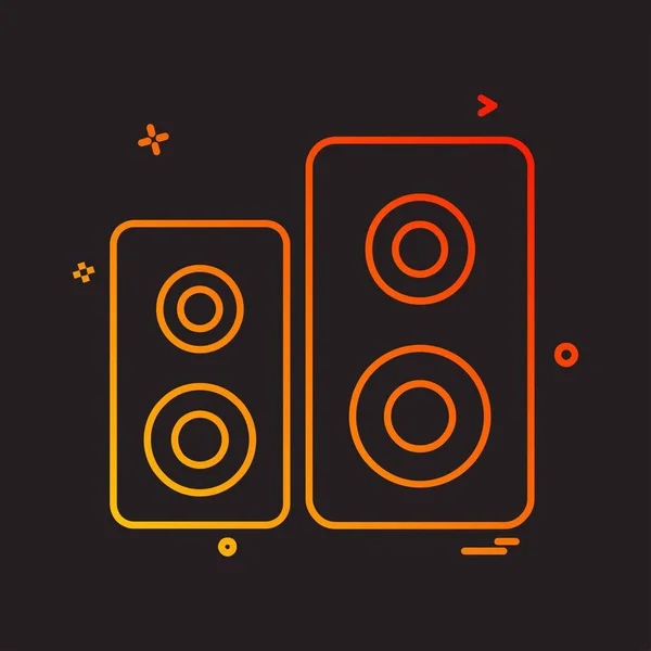 Speaker Icon Design Colorful Vector Illustration — Stock Vector