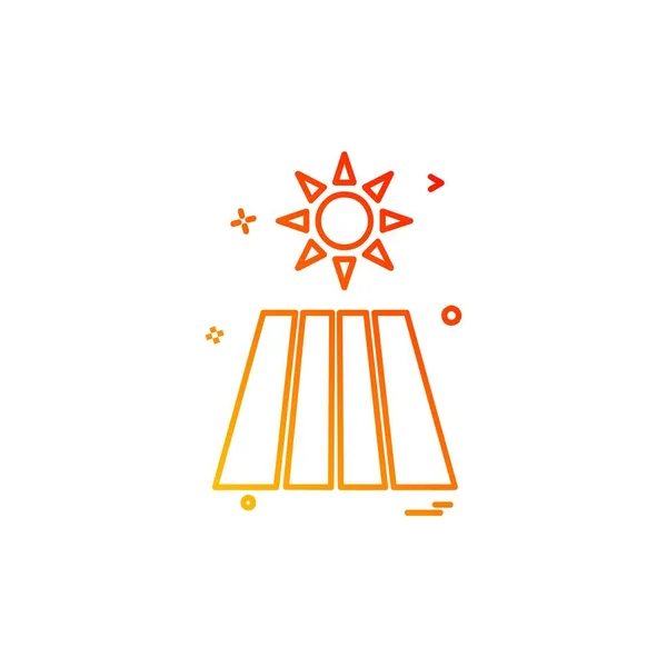 太陽電池パネルアイコン設計ベクトル — ストックベクタ