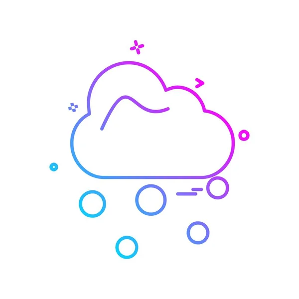 Cloud Icon Design Colorful Vector Illustration — Stock Vector