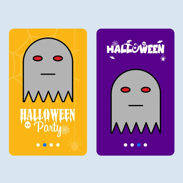 Feliz Halloween Invitación Diseño Con Vector Fantasma — Vector de stock