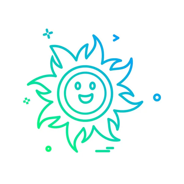 Sol Icono Diseño Vector — Vector de stock