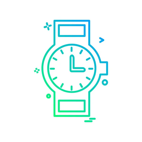 Diseño Del Icono Del Reloj Ilustración Vectorial Colorido — Vector de stock