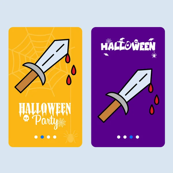 Šťastný Halloween Pozvánky Design Nožem Vektor — Stockový vektor