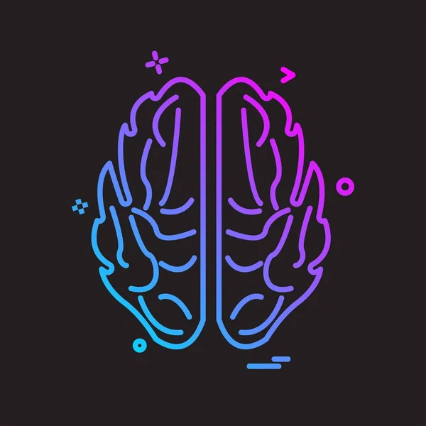 Cerebro Icono Diseño Vector — Vector de stock