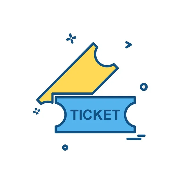 Εισιτήριο Εικονίδιο Σχεδιασμός Πολύχρωμο Διανυσματικά Εικονογράφηση — Διανυσματικό Αρχείο