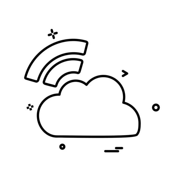 Cloud Icon Design Ilustrație Vectorială Colorată — Vector de stoc