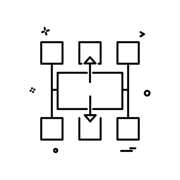 Diagrama Flujo Icono Diseño Vector — Archivo Imágenes Vectoriales