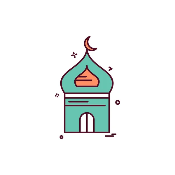 モスクのアイコン デザインのベクトル — ストックベクタ
