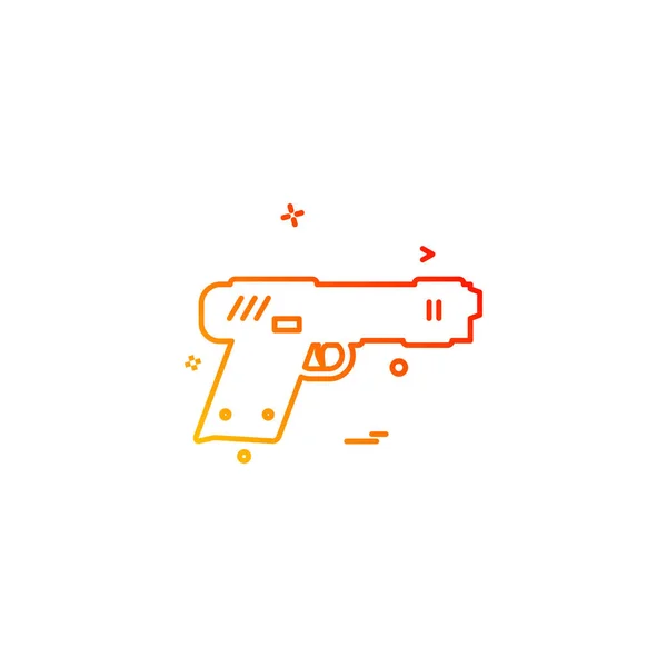 Pistol Pistol Polis Vapen Ikon Vektor Design — Stock vektor
