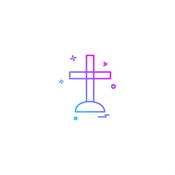 Cruz Icono Diseño Vector — Vector de stock