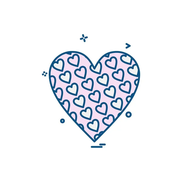 Heart Icon Design Illustrazione Vettoriale San Valentino — Vettoriale Stock