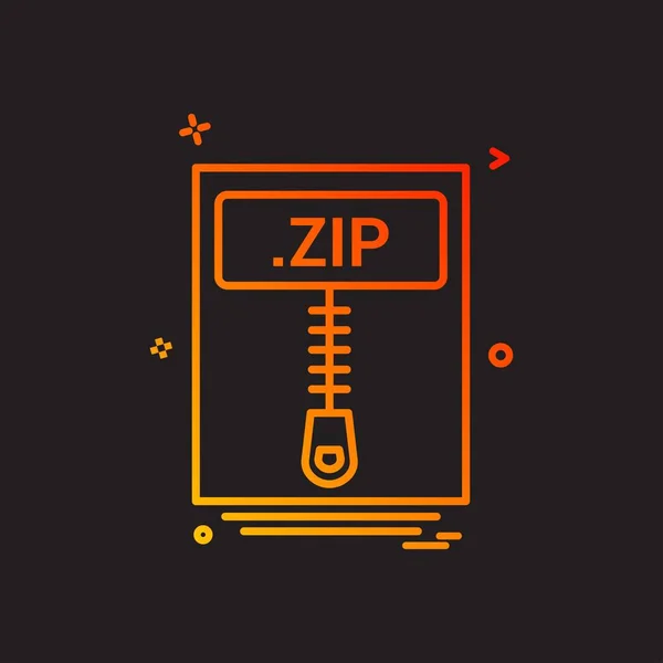 File Filer Zip Ikonen Vektor Design Illustration — Stock vektor
